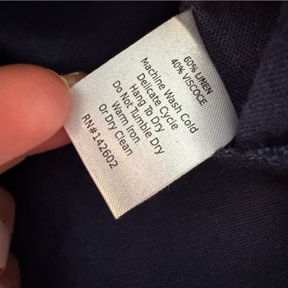 Sail to Sable navy blue Sleeveless linen Button Midi Dress XL - Picture 4 of 10